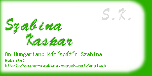 szabina kaspar business card